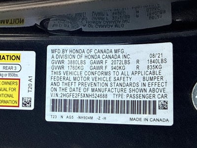 2022 Honda Civic Sport