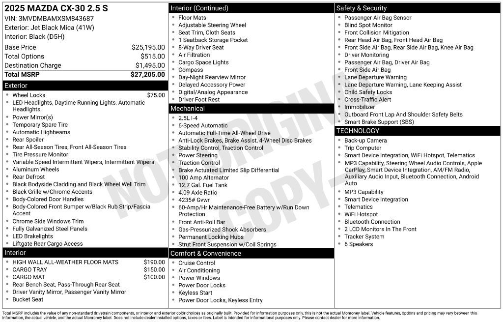 2025 Mazda Mazda CX-30 2.5 S