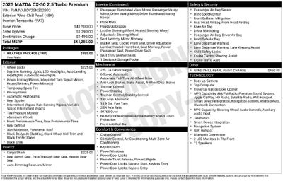 2025 Mazda Mazda CX-50 2.5 Turbo Premium Package