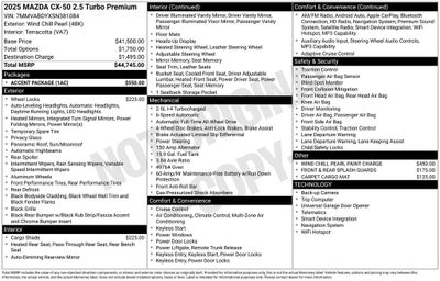 2025 Mazda Mazda CX-50 2.5 Turbo Premium Package
