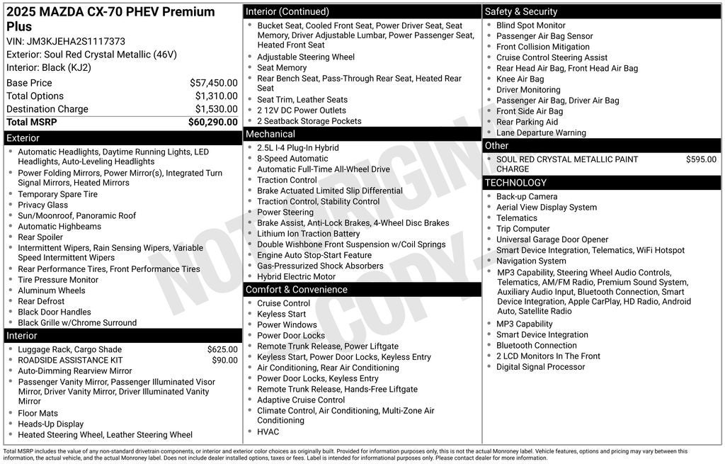 2025 Mazda Mazda CX-70 PHEV Premium Plus
