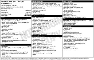 2026 Mazda Mazda CX-90 3.3 Turbo Premium