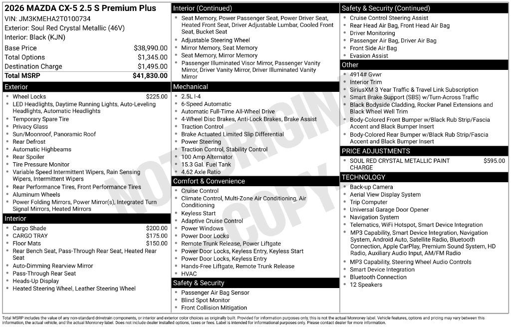 2026 Mazda Mazda CX-5 2.5 S Premium Plus