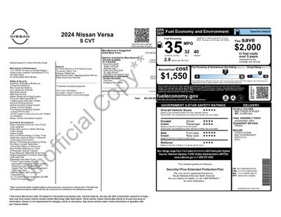 2024 Nissan Versa 1.6 S Nissan Certified