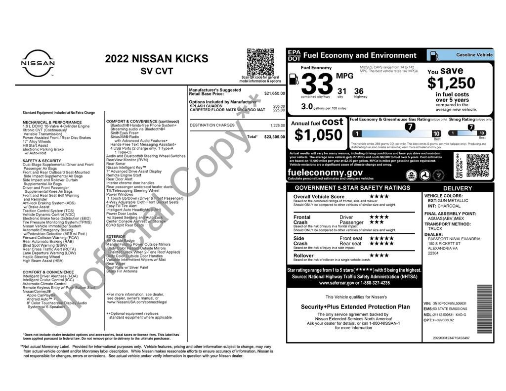 2022 Nissan Kicks SV Nissan Certified