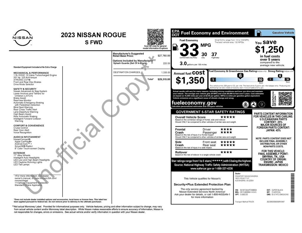 2023 Nissan Rogue S Nissan Certified