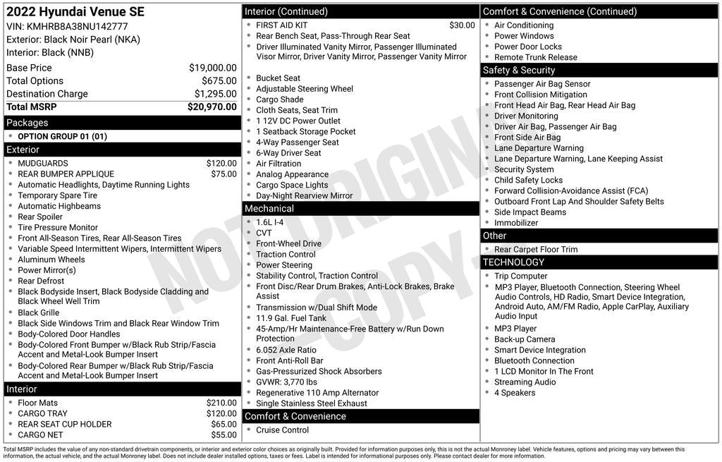 2022 Hyundai Venue SE