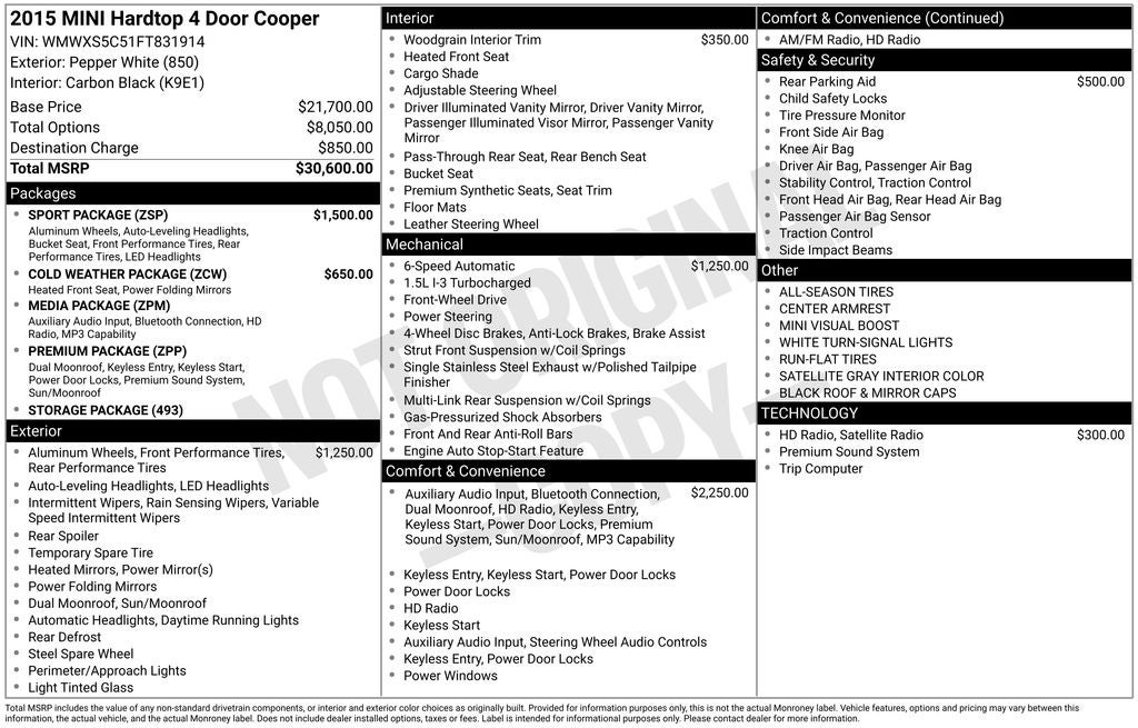 2015 MINI Cooper Base