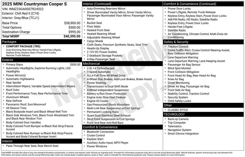 2025 MINI Cooper S Countryman Base