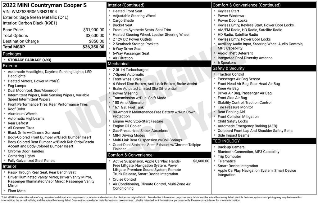 2022 MINI Cooper S Countryman Base