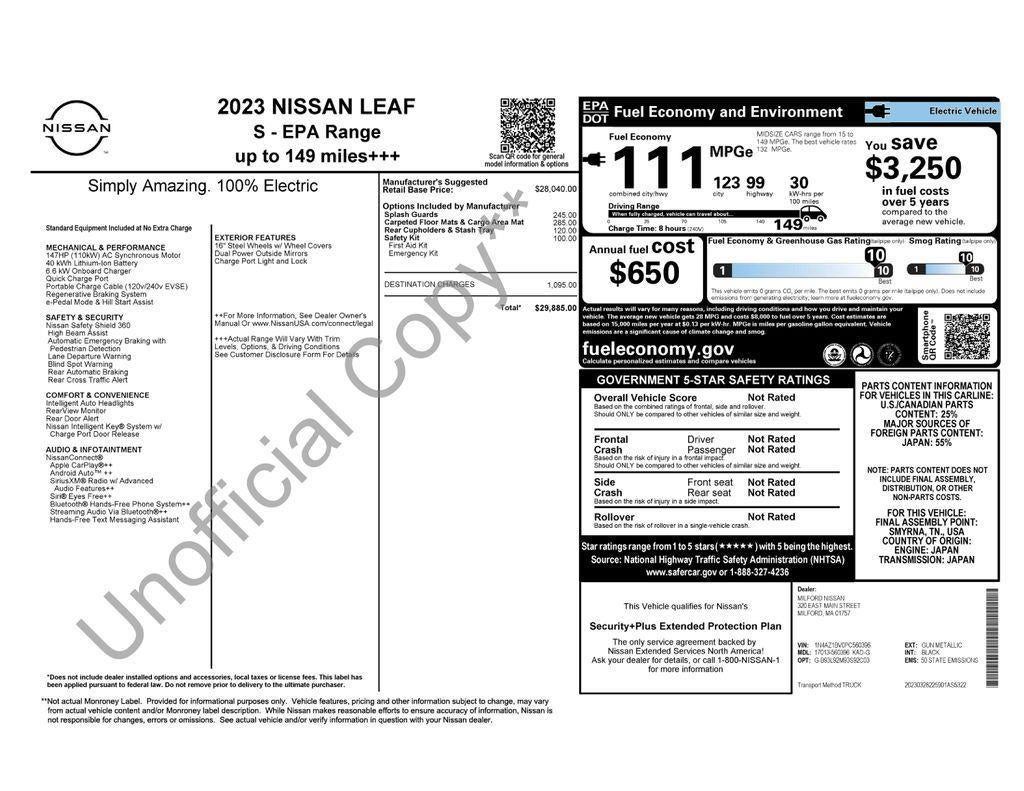 2023 Nissan LEAF S