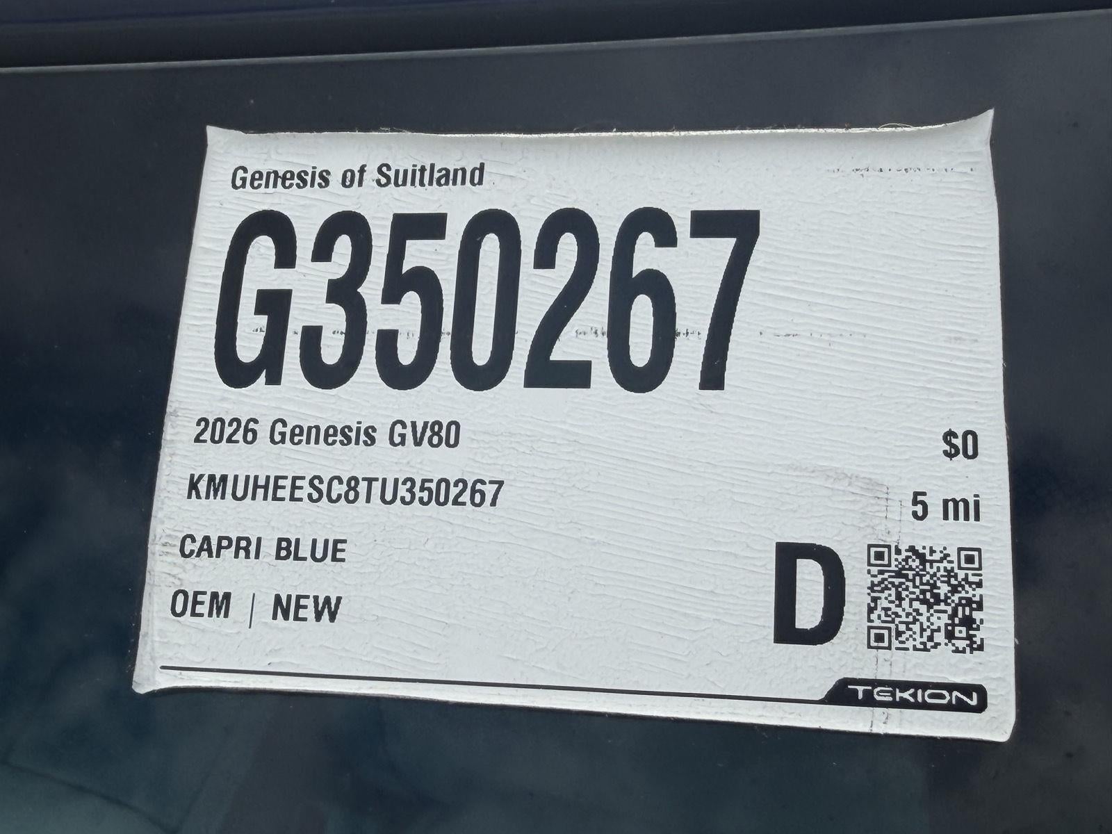 2026 Genesis GV80 3.5T Prestige