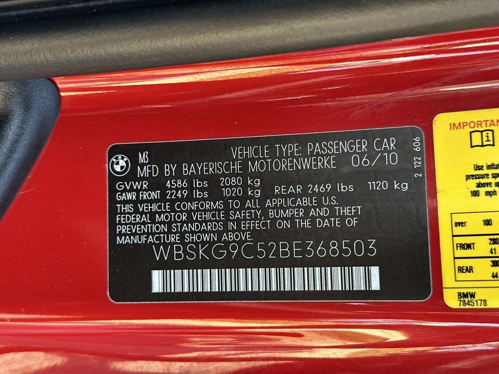 2011 BMW M3 2dr Cpe