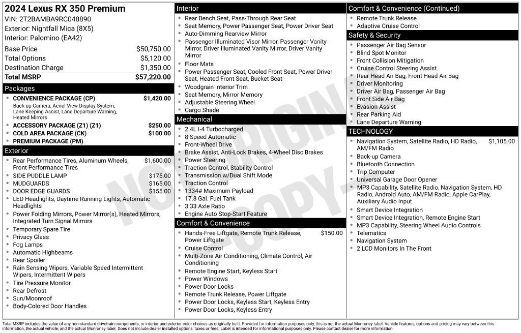 2024 Lexus RX 350 Premium