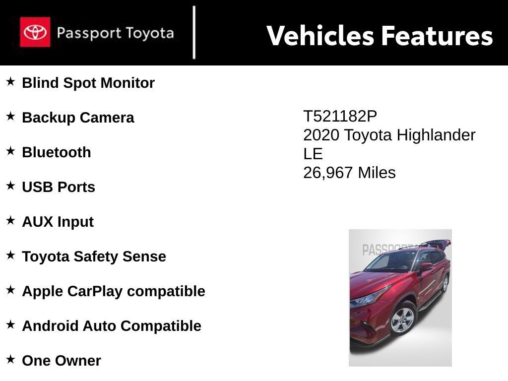 2020 Toyota Highlander LE