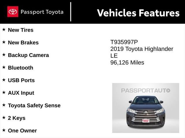 2019 Toyota Highlander LE