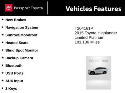2015 Toyota Highlander Limited Platinum V6