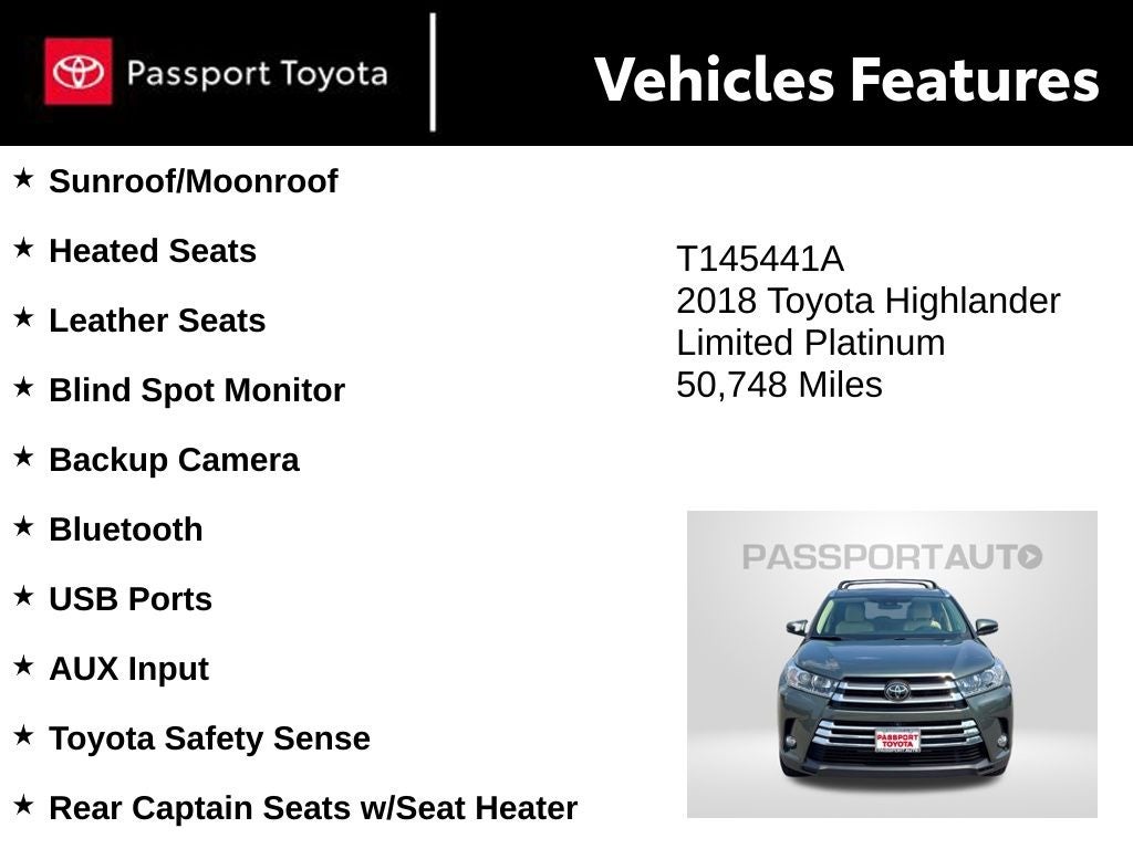 2018 Toyota Highlander Limited Platinum