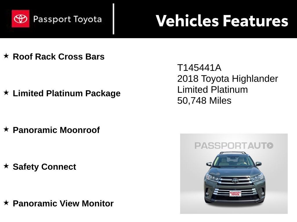 2018 Toyota Highlander Limited Platinum
