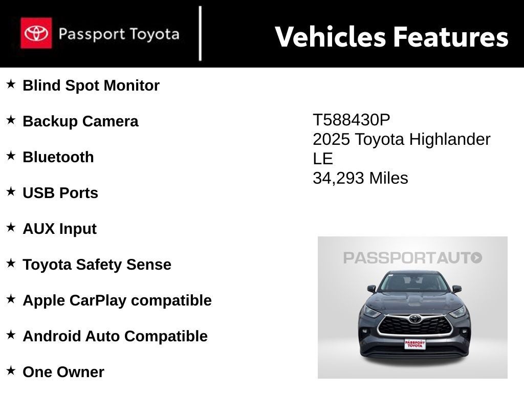 2025 Toyota Highlander LE