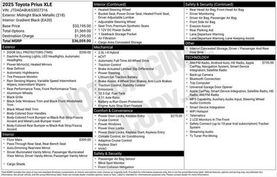 2025 Toyota Prius XLE
