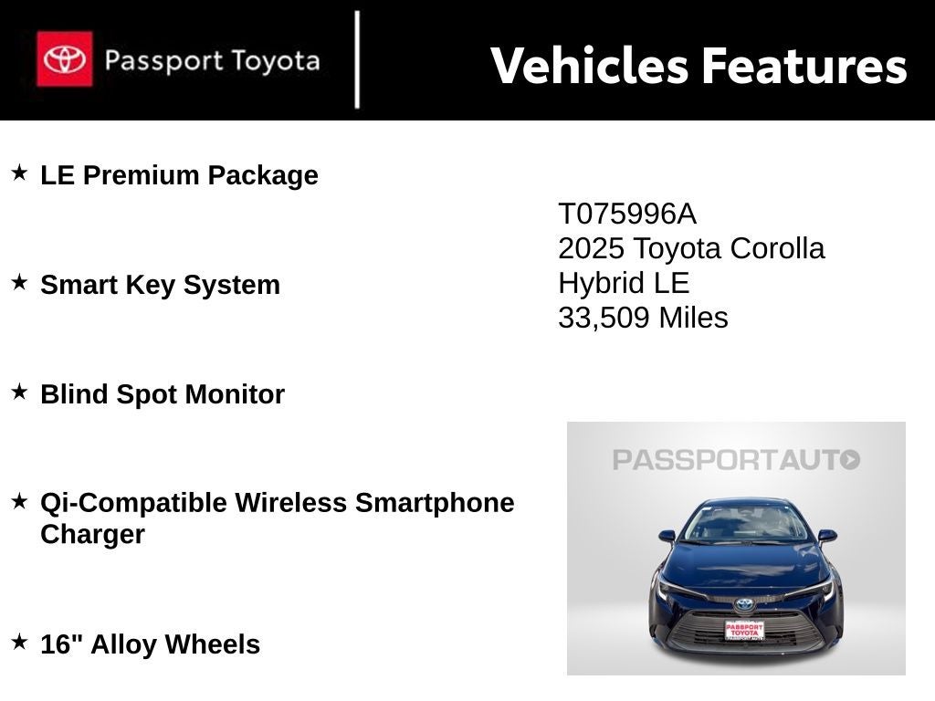 2025 Toyota Corolla Hybrid LE
