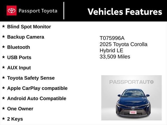 2025 Toyota Corolla Hybrid LE