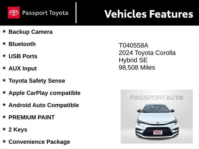 2024 Toyota Corolla Hybrid SE